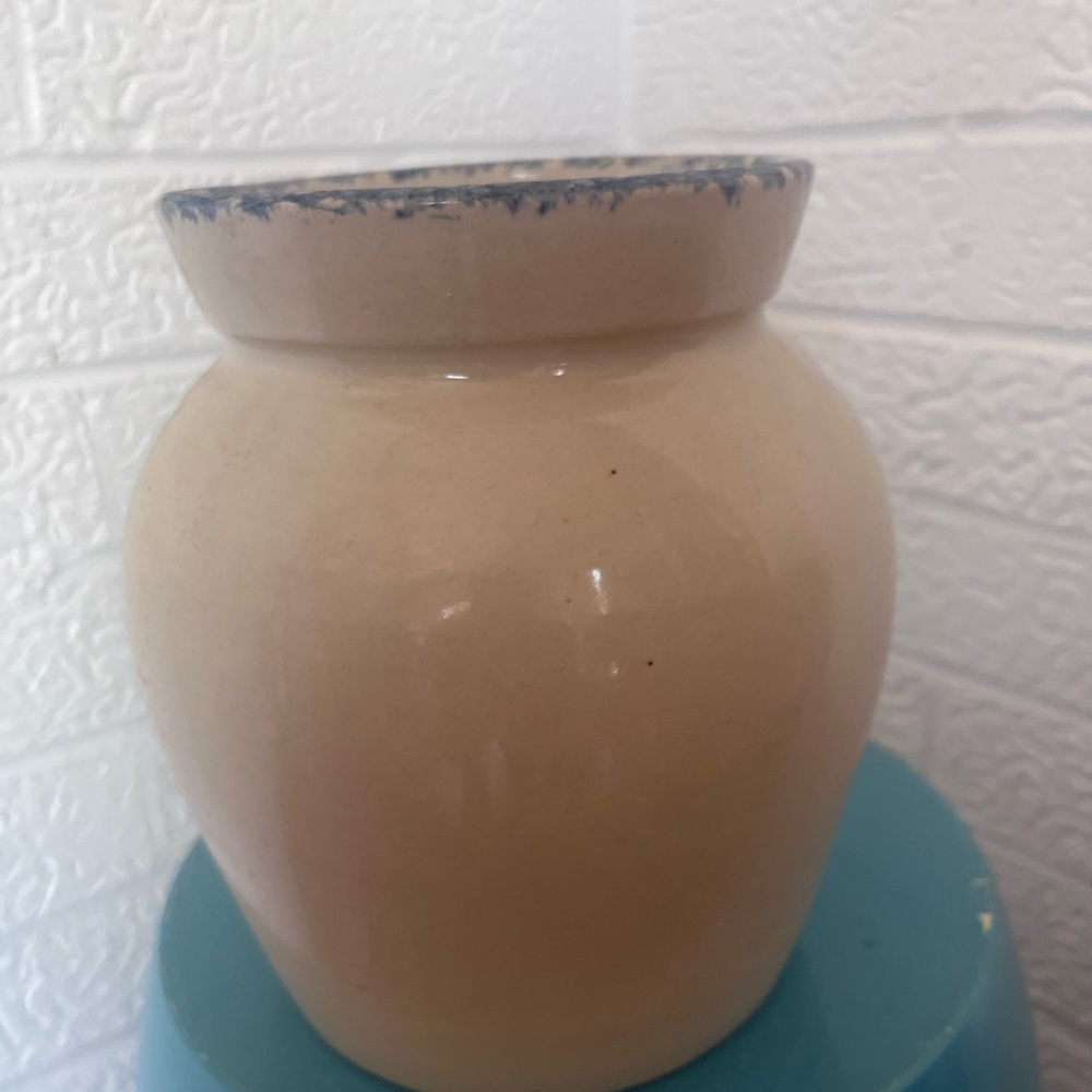 Floral Ceramic Vase with Blue Flowers - Picture 3 of 6